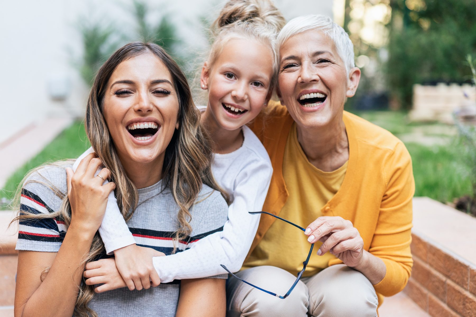 Three generations of women